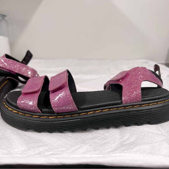 Dr. Martens Klaire J Pink Cosmic Glitter Velcro Sandals Big Girls Sz 4 - Picture 6 of 13